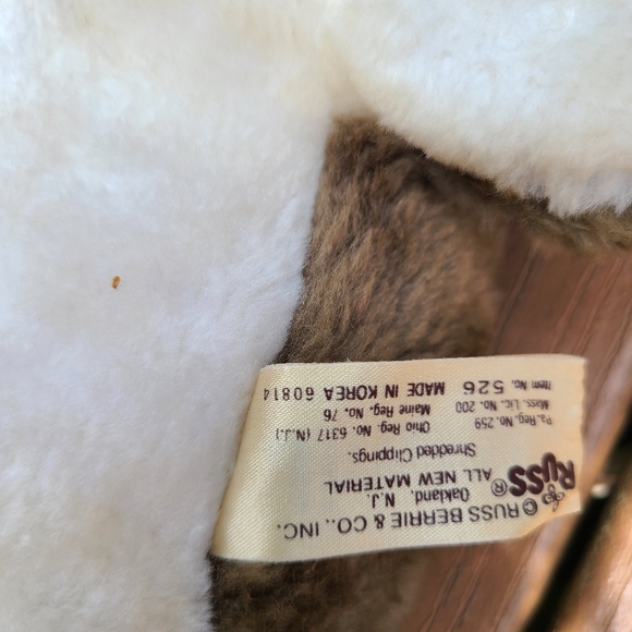 NWT 1979 Vintage Russ Luv-Pets Racoon Jimmy Item No. 526 - Picture 11 of 12